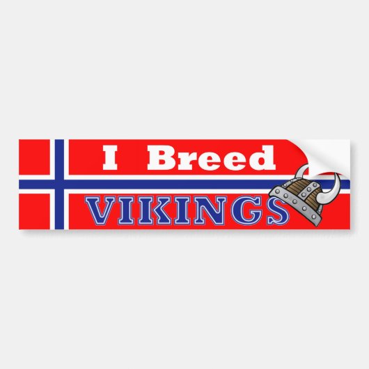 I Breed Vikings Bumpersticker (Voorkant)
