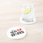 I Broken Heart (Love) Lakhon ĀThai Language Ā Zandsteen Onderzetter (Zijkant)