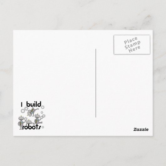 I Build Robots Briefkaart (Achterkant)