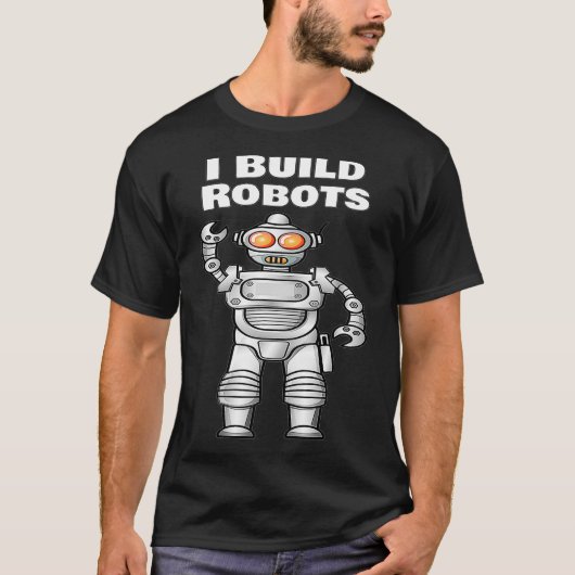 I Build Robots Tshirt voor Ingenieurs Kinder Robot (Voorkant)