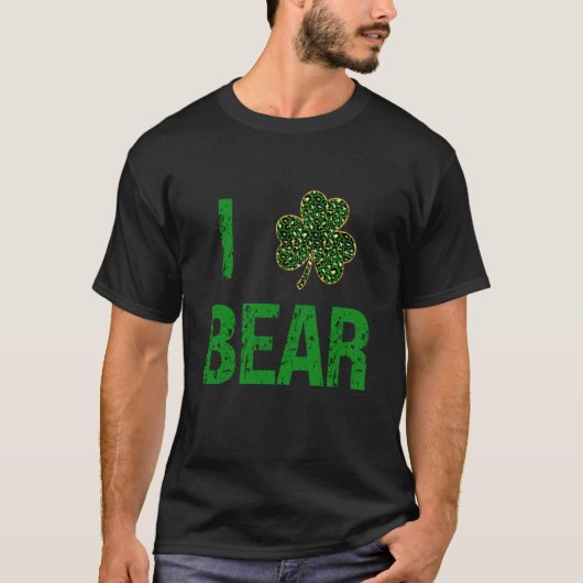 I C Bear Patrick's Day Irish Gold Leopard Beer T-shirt (Voorkant)