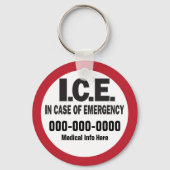 I.C.E. in Hoesje van medische noodhulp Sleutelhanger (Voorkant)