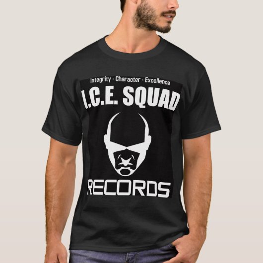 I.C.E. SQUAD RECORDS BLACK-T T-SHIRT (Voorkant)