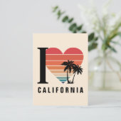 I ♥ Californië Retro Briefkaart (Staand voorkant)