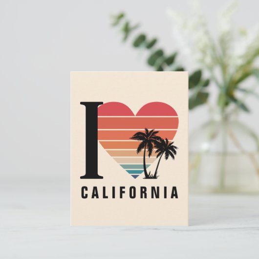 I ♥ Californië Retro Briefkaart (Staand voorkant)