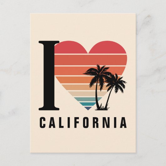 I ♥ Californië Retro Briefkaart (Voorkant)