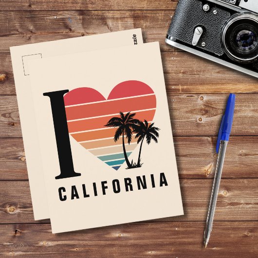 I ♥ Californië Retro Briefkaart