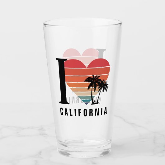 I ♥ Californië Retro Glas (Voorkant)