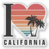 I ♥ Californië Retro Sticker (Voorkant)