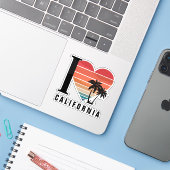 I ♥ Californië Retro Sticker (Laptop met iPhone)