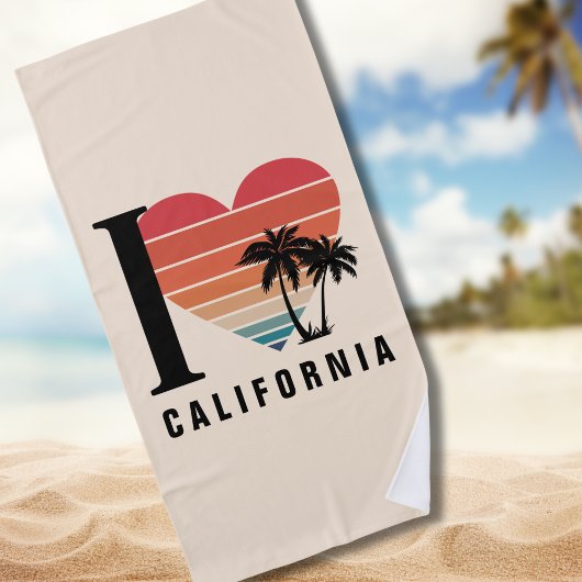 I ♥ Californië Retro Strandlaken