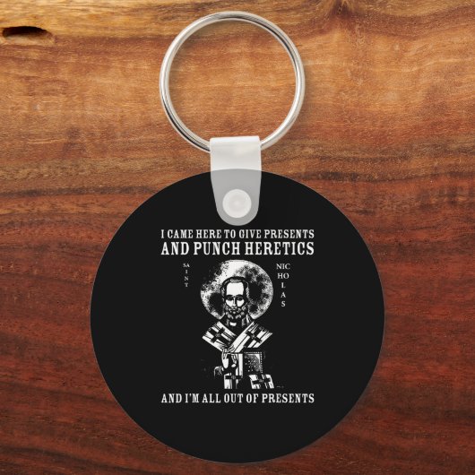 I Came To Give And Punch Heretics St Nicholas Icon Sleutelhanger (Voorkant)