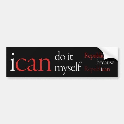 "i can" Bumpersticker Black (Voorkant)