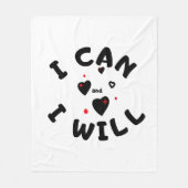 "I CAN" Cool Motivatie Fleece Blanket Deken (Voorkant)