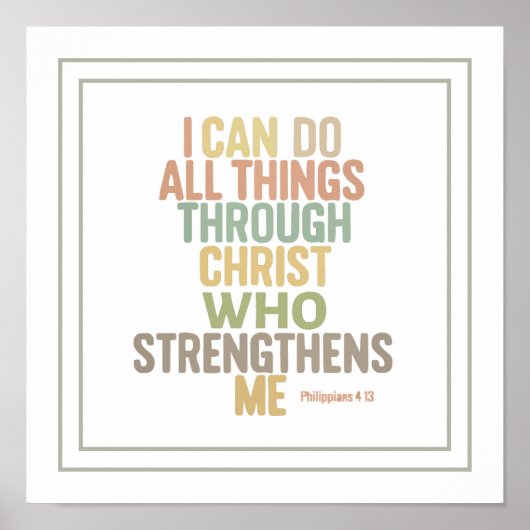 I Can Do All Things Bible Verse Philippians 4:13 Poster (Voorkant)