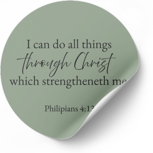 I Can Do All Things Philippians 4:13 Christian Ronde Sticker