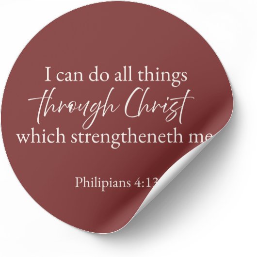 I Can Do All Things Philippians 4:13 Christian Ronde Sticker