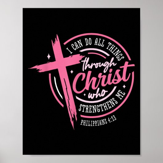 I Can Do All Things Through Christ Breast Cancer A Poster (Voorkant)