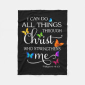 I Can Do All Things Through Christ Butterfly Art - Fleece Deken (Voorkant)