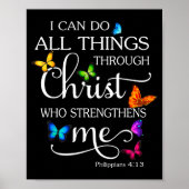 I Can Do All Things Through Christ Butterfly Art - Poster (Voorkant)
