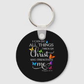 I Can Do All Things Through Christ Butterfly Art - Sleutelhanger (Voorkant)