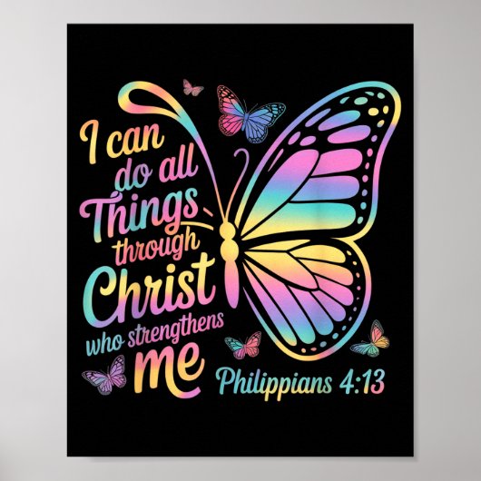 I Can Do All Things Through Christ Butterfly Bible Poster (Voorkant)