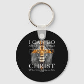 I Can Do All Things Through Christ Christian Lion  Sleutelhanger (Voorkant)