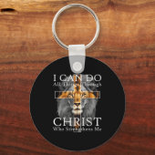 I Can Do All Things Through Christ Christian Lion  Sleutelhanger (Voorkant)