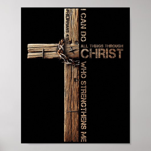 I Can Do All Things Through Christ, Cross Jesus Ch Poster (Voorkant)