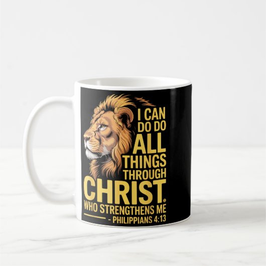 I Can Do All Things Through Christ, Cross Lino Chr Koffiemok (Links)
