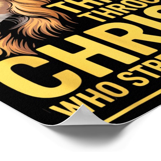 I Can Do All Things Through Christ, Cross Lino Chr Poster (Hoek)