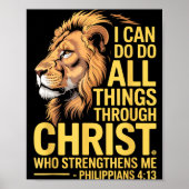 I Can Do All Things Through Christ, Cross Lino Chr Poster (Voorkant)