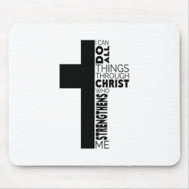 "I Can Do All Things Through Christ" Cross  Muismat