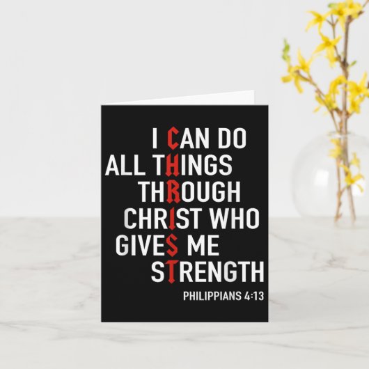 I Can Do All Things Through Christ God Christian B Kaart (Gele Bloem)