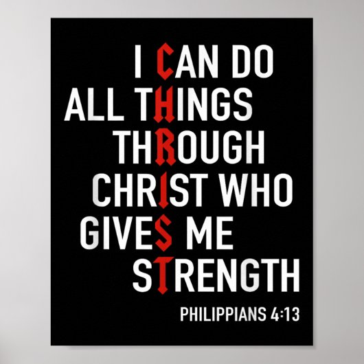 I Can Do All Things Through Christ God Christian B Poster (Voorkant)