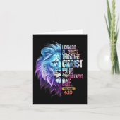 I Can Do All Things Through Christ Lion Faith Chri Kaart (Voorkant)