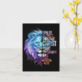 I Can Do All Things Through Christ Lion Faith Chri Kaart (Gele Bloem)