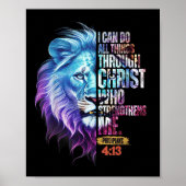 I Can Do All Things Through Christ Lion Faith Chri Poster (Voorkant)