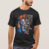 I Can Do All Things Through Christ Lion Faith Reli T-shirt (Voorkant)