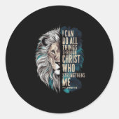 I Can Do All Things Through Christ Ronde Sticker (Voorkant)