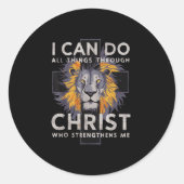 I Can Do All Things Through Christ Ronde Sticker (Voorkant)