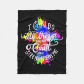 I Can Do All Things Through Christ Who Strengthens Fleece Deken (Voorkant)