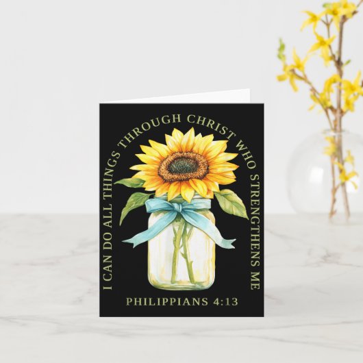 I Can Do All Things Through Christ Who Strengthens Kaart (Gele Bloem)