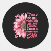 I Can Do All Things Through Christ Who Strengthens Ronde Sticker (Voorkant)