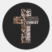 I Can Do All Things Through Christ Who Strengthens Ronde Sticker (Voorkant)