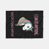 I Can Do Anything Except Make Insulin Cute Unicorn Fleece Deken (Voorkant (Horizontaal))