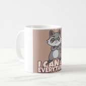 I Can Do Everything! Confident Raccoon Gift Koffiemok (Voorkant links)