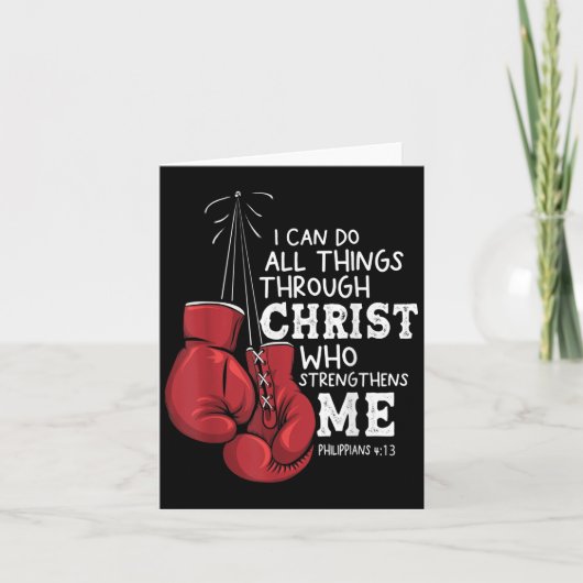I Can Do Things Christian Boxing Quote Philipans 4 Kaart (Voorkant)