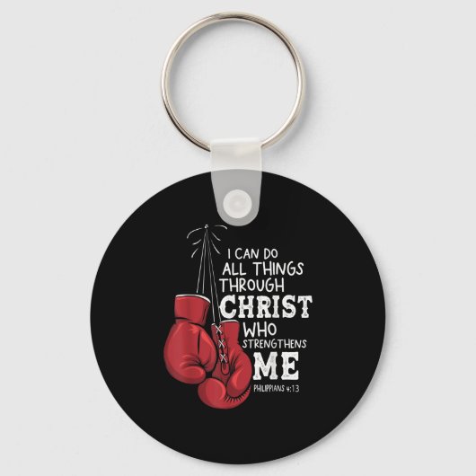 I Can Do Things Christian Boxing Quote Philipans 4 Sleutelhanger (Voorkant)