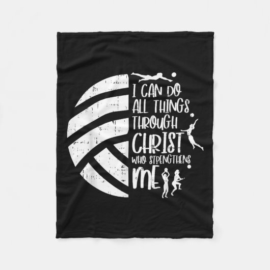 I Can Do Things Through Christ Volleyball Christia Fleece Deken (Voorkant)